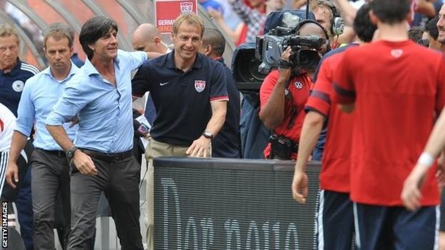 Current Germany coach and former assistant to Jurgen Klinsmann, Joachim Low (left) and Klinsmann (right)