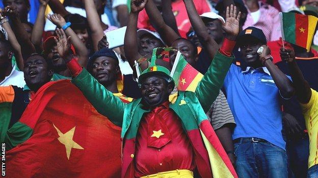 Joyous Cameroonian fans