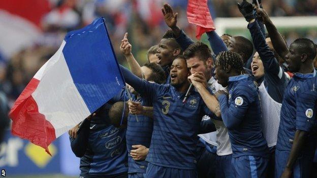 France celebrate reaching the World Cup