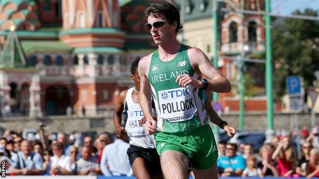 Paul Pollock in action in this year's World Championship marathon where he finished 21st