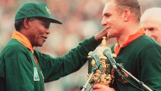 Nelson Mandela and Francois Pienaar