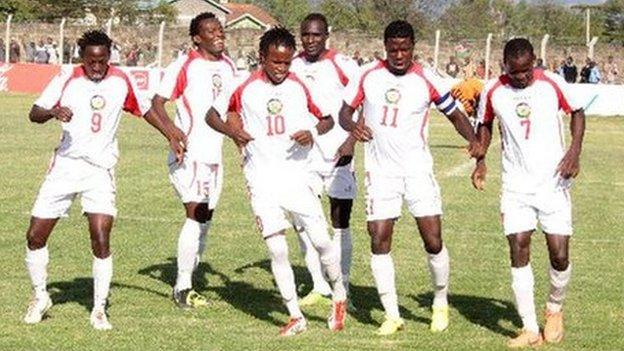Jubilant Kenya players at Cecafa Cup