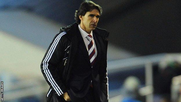 A despondent Middlesbrough boss Aitor Karanka after his side concede a stoppage time equaliser at Birmingham