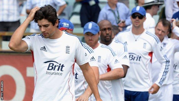 England captain Alastair Cook and his team
