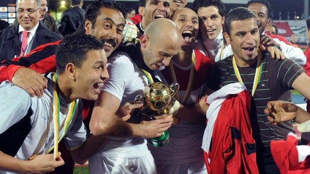 CS Sfaxien celebrate winning the 2013 Confederation Cup