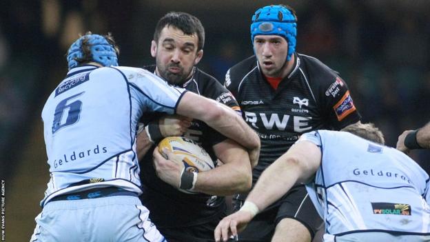 The Millennium Stadium hosted ‘Judgement Day’ a Welsh Pro12 double header with Scarlets facing the Dragons and Ospreys defeating Cardiff Blues (pictured).