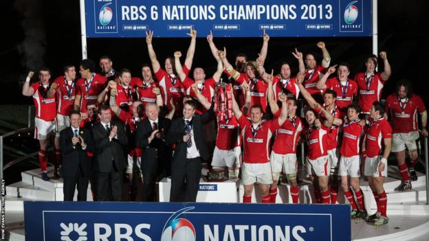Wales celebrate winning rugby's Six Nations following a 30-3 victory over Grand Slam-chasing England at the Millennium Stadium.