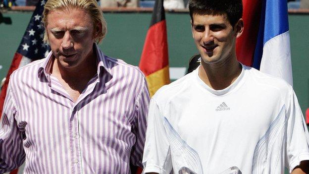 Boris Becker and Novak Djokovic