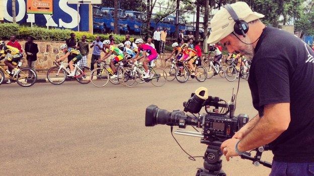 Cameraman at Tour of Rwanda