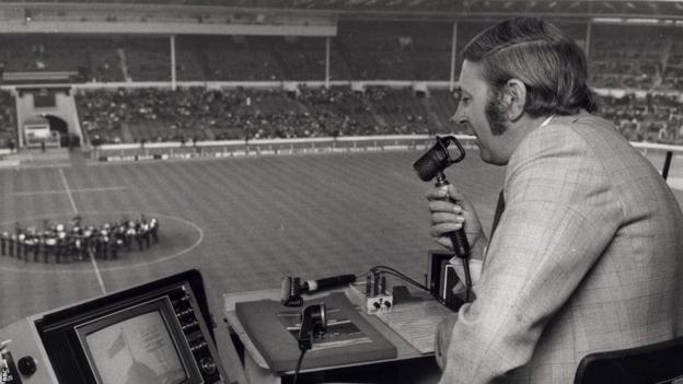 David Coleman commentating on the FA Cup Final in 1974