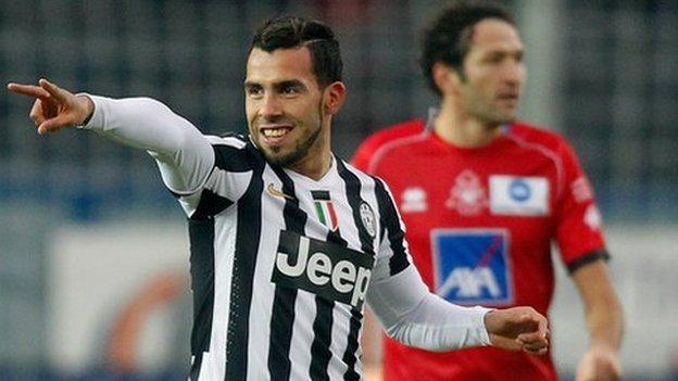 Juventus striker Carlos Tevez