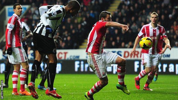 Loic Remy scores Newcastle's second against Stoke