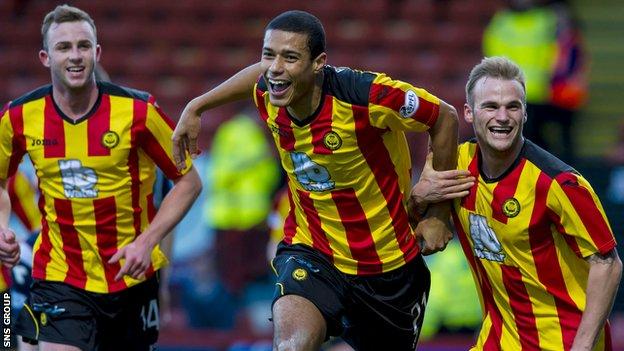 Lyle Taylor was on target twice for Partick Thistle