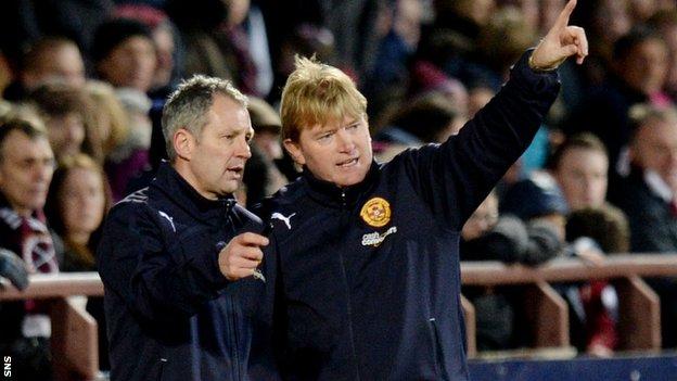 Hearts assistant manager Kenny Black and manager Stuart McCall