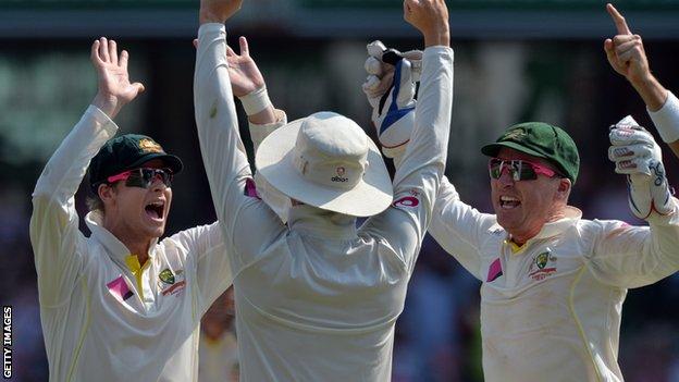 Australia celebrate their Ashes whitewash of England