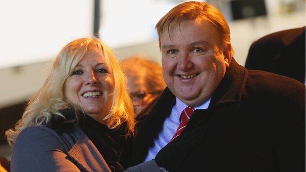 Kidderminster Harriers chairman Mark Serrell and his wife, and fellow club director, Ruth