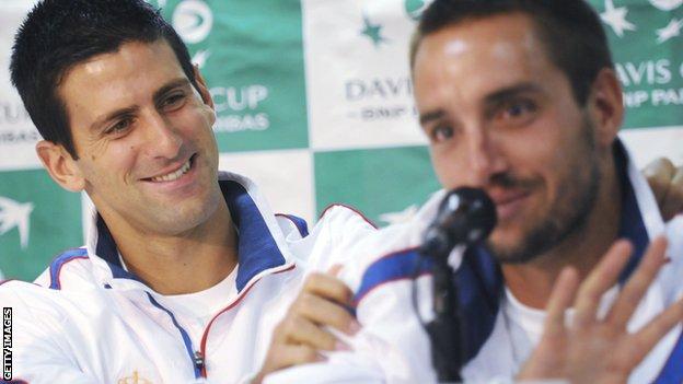 Novak Djokovic and Viktor Troicki