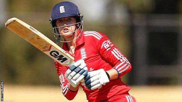 England's Sarah Taylor during the warm-up match in Melbourne