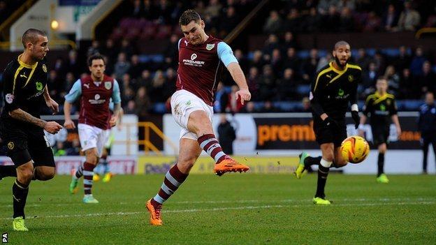 Burnley's Sam Vokes gave his side the lead against Sheffield Wednesday