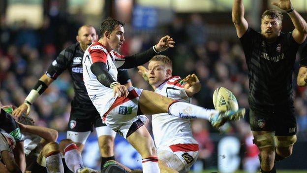 Ruan Pienaar produced a clearing kick late in Ulster's win at Welford Road