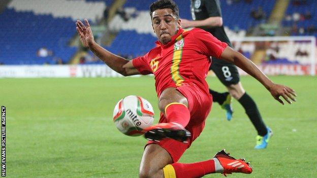 Neil Taylor in action for Wales