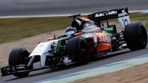 Sergio Perez of Mexico and Force India drives the new VJM07 during day one at Jerez