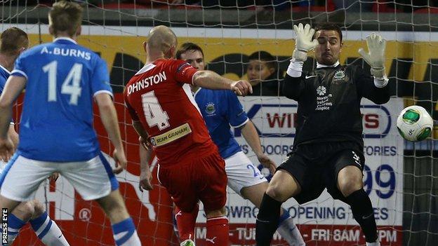 Cliftonville beat Linfield 3-0 at Solitude in November 2013