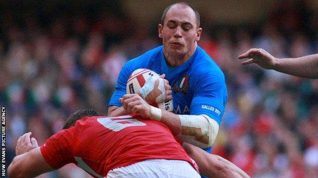 Italy's Sergio Parisse in action against Wales in 2012