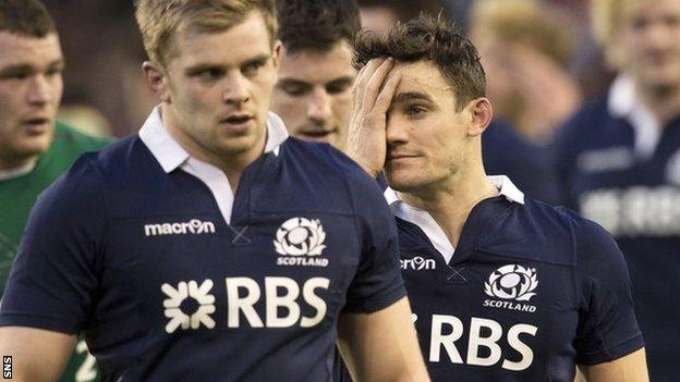 Scotland players show their disappointment