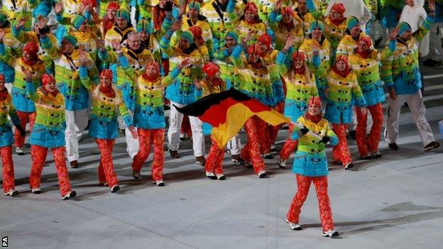 German team on parade