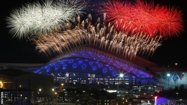 Fireworks light up the Sochi sky