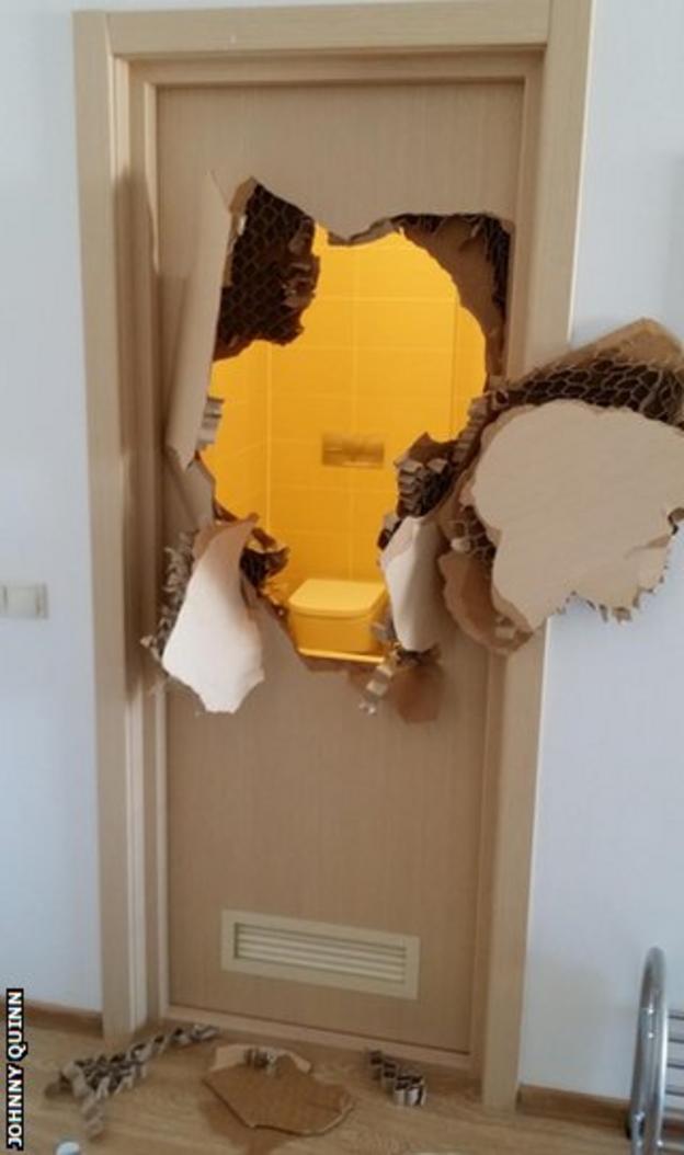 Sochi 2014 Trapped Bobsleigher Smashes Jammed Bathroom Door Bbc Sport