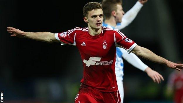 Nottingham Forest's Jamie Paterson celebrates scoring their second goal of the game