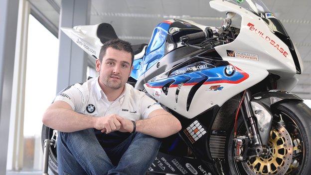 Michael Dunlop with his BMW superbike