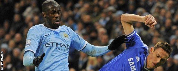 Yaya Toure and Chelsea's Nemanja Matic