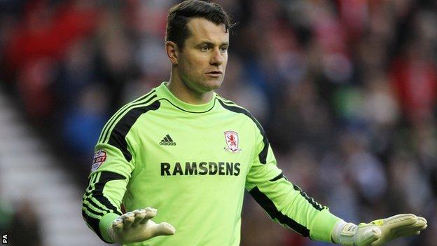 Middlesbrough goalkeeper Shay Given