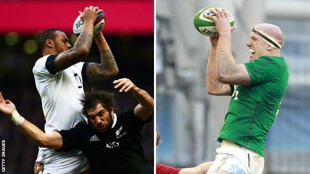 Courtney Lawes and Paul O'Connell