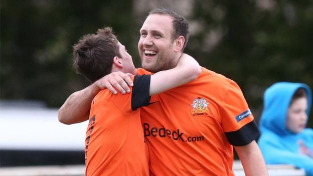 Guy Bates was the hat-trick hero as Glenavon beat Ballinamallard 3-0 in the Irish Cup sixth round at Ferney Park