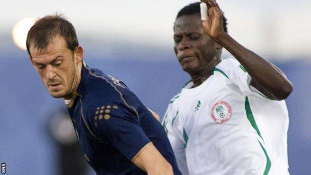 Scotland striker Steven Fletcher and Nigeria defender Aladapo Olufemi