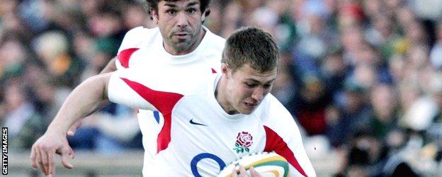 Mike Brown in England action against South Africa in 2007