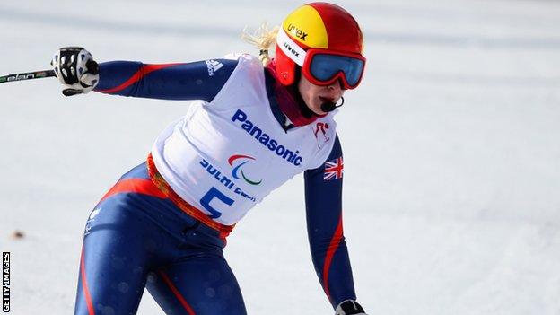 Visually-impaired skier Kelly Gallagher from Northern Ireland