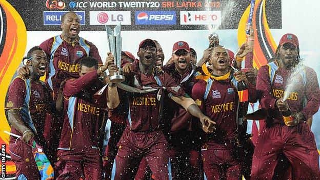 West Indies celebrate winning the World Twenty20 in 2012