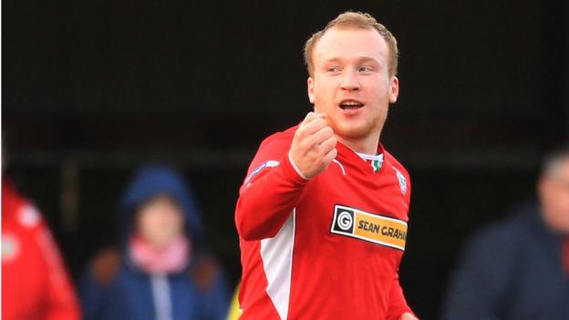 Liam Boyce scored his 22nd goal of the season to help maintain Cliftonville's title challenge