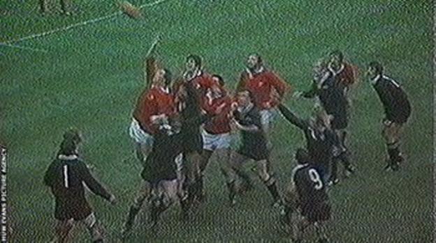New Zealand's Andy Haden wins a controversial penalty in 1978