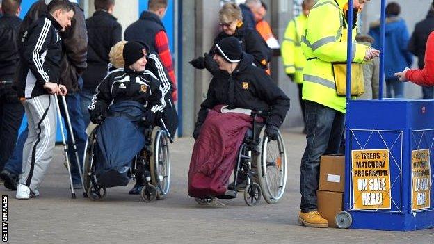 Disabled supporters at Hull's KC Stadium