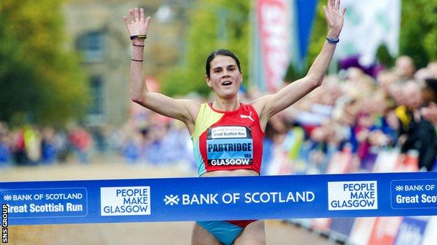 Susan Partridge won the Great Scottish Run half marathon in Glasgow last year