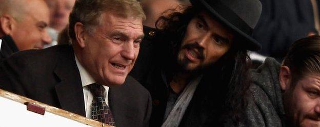Sir Trevor Brooking and Russell Brand