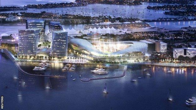 Artist impression of a proposed stadium for David Beckham's MLS team