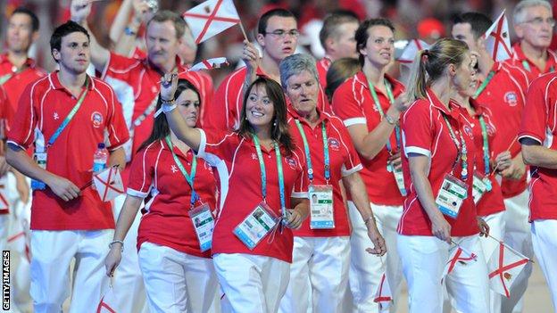 Jersey's team at the 2010 Commonwealth Games in Delhi