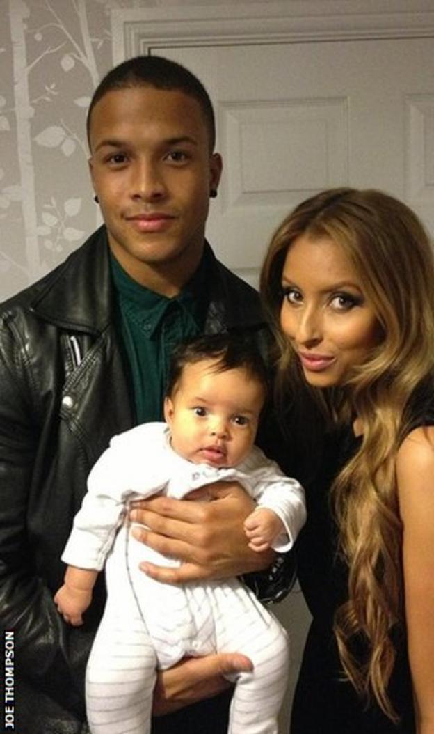 Joe Thompson with girlfriend Chantelle Perry and daughter Thailula-Lily